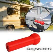 Manija de Rueda de Gato Estabilizador de RV, Manija de Bloqueo de Remolque de RV, Soporte Fijo Delantero de Remolque de RV, Color Rojo, Adecuado para Mecanismo de Bloqueo de de Viaje y Camping de RV - Rojo - Ver 1