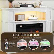 Yitahome 23" White Electric Fireplace – Realistic Flame Heats Up To 30㎡, Programmable Timer & LED Light Strip, Modern Slim Design For Cozy Home Decor - White - View 4