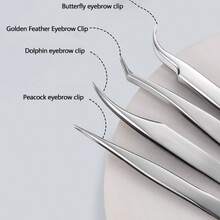 5PCS High Precision Lash Extension Tweezers Polished Stainless Steel Smooth Surface Tight Alignment Tips Ideal For Classic Volume Eyelash Application Salon Daily Beauty Grooming Supplies - C-Silver - View 4