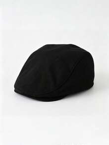 Gorro boina de unicolor para bebé apto para todas las estaciones, adecuado para salidas diarias - Negro - Ver 2