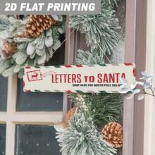 2D Flat - Vintage Metal Christmas Sign, Featuring 2D Flat Design, Content: "Letters To Santa, Please Deposit Here, North Pole Express". Perfect For Home Or Entrance Decor, Size: 3.94X15.75 Inches. - A - View 4