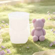 1pc Bear Shaped Aromatherapy Candle Silicone Mold Home Decor/Gift Ornament Plaster Mold, Handmade Epoxy Resin Casting Mold, Art Decorative Clay Plaster Mold - A-White - View 4
