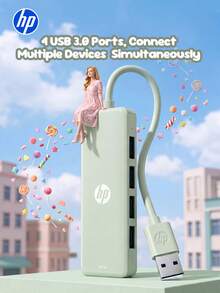 HP 4-In-1 Docking Station, DHC-CT100D, USB-A 2.0, 1-To-4, USB2.0*4, Type-C*1, Efficient File Transfer, Portable Multi-Function Docking Station, Plug And Play, Fresh Green, Suitable For Gift And Office Use. - View 3