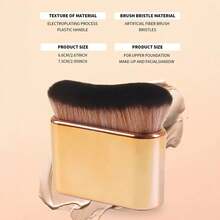 Body Makeup Brush, Large Kabuki Brush For Self Tanner, Body Bronzer, Foundation & Contour, Soft Dense Bristles Face And Leg Makeup Brush, Portable Beauty Tool - Gold - View 2