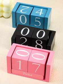 Eternal Calendar Desktop Calendar Date & Month Display Block Decor, Farmhouse Style Square Calendar, Suitable For Office Decor, Home Decor, Gift, Bedroom, Living Room, Shop/Bar Counter Decor, Back To School Autumn Decor - A - View 8