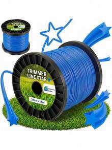 خيط قص العشب Star Trimmer Line 2 مم * 15 م لآلات قص العشب وآلات القص، خيط قطع نايلون خماسي النقاط بتصميم مرن مقاوم للتآكل، بكرة استبدال عالية الأداء لصيانة العشب والحديقة - A - مشاهدة 1