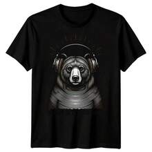 Unisex Adult T-ShirtVinyl Record Mens T Shirt Retro Music Lover Tee Organic Cotton Graphic Top - Black - View 1