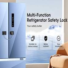 2pcs Refrigerator Locks With Keys, Suitable For Children, Toddlers And Adults, Self-Adhesive Child Safety Locks, Applicable To French Door Refrigerators, Side-By-Side Refrigerators, Cabinets And Drawers, Ovens, Windows - Multiple Styles - View 5