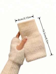 1 Pair Fingerless Gloves For Girls, Comfortable Gloves For Autumn And Winter - Soft And Warm, Versatile, Suitable For Winter Wear Or Daily Use - Multicolor - View 6