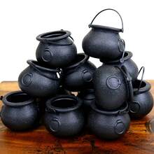 [Mini Crucible Set] 6pcs Mini Crucible Water Bottles - Novelty Water Bottles - Halloween Black Crucible Stand - Witch's Crucible - Crucible Pot Party Gift - (Non-Food Contact), Outdoor Decoration, Room Decoration, Fun Gift - Multicolor - View 6