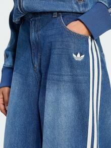 Adidas Three-Leaf Women's Loose Comfortable Versatile Jeans - Denim Indigo - View 5