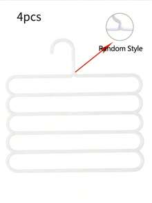 (2/4/5/10pcs) Closet Storage Hanger, Plastic 5-Tier Scarf Rack, Optional Upgraded Thickened Version, More Sturdy And Durable, Closet Pants Hanger, Scarf And Tie Storage Rack - White - View 12