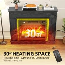 BALCONERA 39 Inch Freestanding Electric Fireplace With Realistic LED Flame Effect, Plug & Play No Installation Needed, Portable Fire For Living Room/Bedroom - UK Plug(220-240V) - View 5