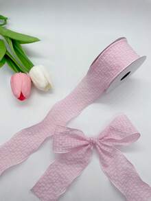 3.8cm 泡泡方格紋蝴蝶結禮品包裝緞帶，10碼/捲 - 查看 7
