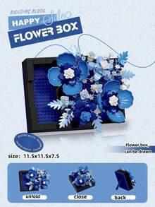 687+PCS Floral Bouquet Building Block Set, Creative Pull-Out Flower Box Brick Model, Adult Desktop Display Decor, Home Shelf Decoration, 4 Styles - Building Block Flower Box - View 13