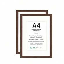 Mosearon 一套包含30x40厘米相框、12x16英寸证书框、A4海报框（不含衬垫）、亚克力透明面板，适用于客厅、卧室、照片墙装饰，棕色相框仅用于展示照片。 - 棕色 - 查看 14