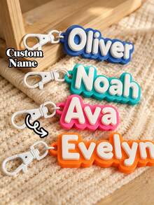 Personalized Letter Keychain, Customized Keychain, Customized Name Keychain, Ideal Personalized Gift For Family, Friends, Backpack Tag, Car Keychain, Men's Keychain, Back To School Season - Multicolor - View 4