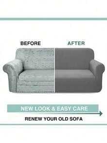 1pc Solid Color Milk Silk Elastic Sofa Cover, Modern All-Season Full Coverage Sofa Slipcover, Pet-Friendly Scratch-Resistant, Machine Washable, Home Decor, 1-Seater/2-Seater/3-Seater/4-Seater - Red - View 9