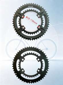 ZRACE Road Cycling Asymmetric Chainring 7075AL Black 50-34T 52-36T 53-39T 110BCD 4-Bolts For 105 Ultegra DURA-ACE 10/11/12 Speed - Black - View 3