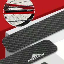 1pc New Bicycle Chain Guard Sticker, Thickened Waterproof Carbon Fiber Pattern Frame Protector, Road Bike Chain And Fork Guard Cover - Multicolor - View 3