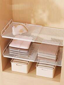 Estantería de almacenamiento expandible para armario - Estantería de almacenamiento vertical ahorradora de espacio con estantes de altura ajustable, perfecta para almacenar ropa, zapatos y gabinetes - Fácil de instalar, ideal para la organización del armario y el almacenamiento del hogar - Ver 2