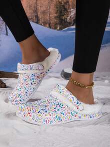 Winter Fuzzy Lined Clogs Anti Slip Warm Plush Indoor Outdoor Hole Slippers - Multicolor - View 5