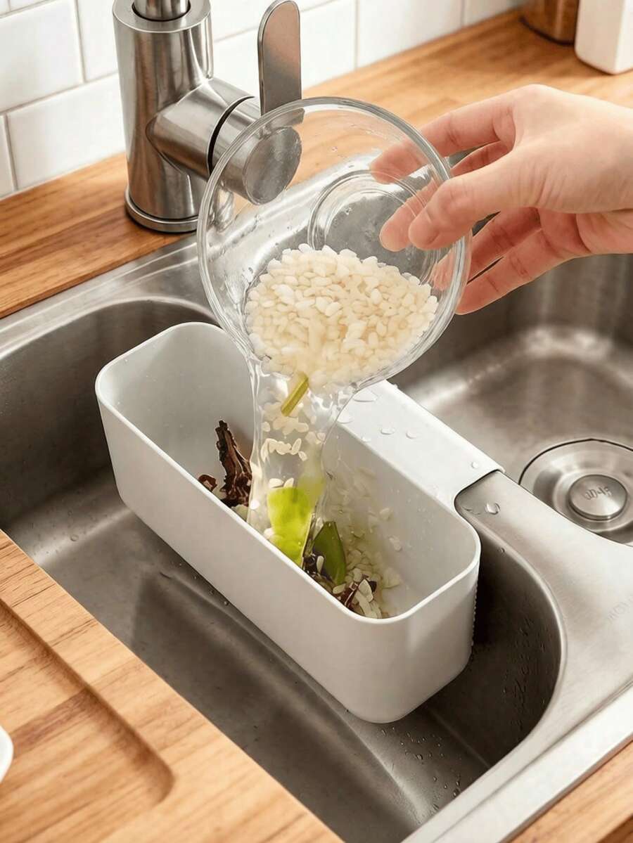 Over-The-Sink Kitchen Strainer Basket, No-Drill Sink Filter Tray, Multi-Functional Food Drip Basket, Suitable For Leftovers, Fruits, Vegetables And Kitchen Sponge Storage - Multiple Styles - View 1