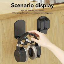 Self-Adhesive Wall-Mounted Headphone & Game Controller Storage Rack, No-Drill Multi-Function Organizer, Bedroom Office Gaming Desk Accessory, Kitchen Bathroom Hook Display Stand - White - View 3