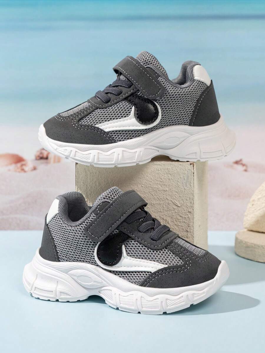 1 Pair Kids Fashion Casual Chunky Sneakers, Lightweight Anti-Slip Breathable, Suitable For Daily Wear And Travel - Grey - View 1