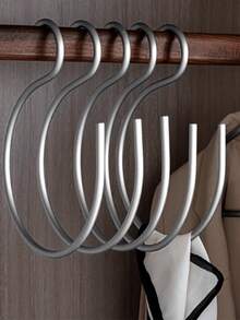 1 buah/3 buah Gantungan Baju Portabel Berbentuk S Multifungsi Aluminium, Gantungan Batang Horizontal Hemat Ruang Multifungsi untuk Topi, Handuk, Syal – Pengatur Lemari Serbaguna untuk Dapur dan Kamar Mandi, Gaya Musim Semi dan Minimalis - MultiWarna - View 19