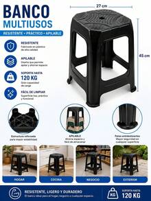 practico banco de plastico - Negro - Ver 1