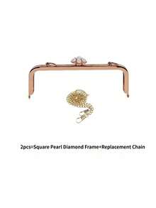 Pearl Flower Kiss Lock Hardware Accessories, Three-Color Vintage Metal Frame With Crossbody Chain, DIY Handmade Evening Bag Clutch Making Materials, Wear-Resistant Rust-Proof Easy To Sew, Suitable For Making Dress Bags, Coin Purses, Party Handbags, Ideal For Craft Enthusiasts, Tailors, DIY Lovers, Handmade Bloggers, Birthday, Holiday Handmade Gifts, Frame Hardware, Bag Metal Lock, Crossbody Chain Accessories - Multicolor - View 15