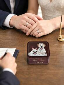 Custom Logo/Name Jewelry Storage Box Square Ring Box Personalized Engraving Necklace And Earring Storage Display Box - Multicolor - View 4