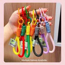 Fashionable Color-Block Braided Rope Keychain, Personalized Handmade Woven Colorful Key Ring, Climbing Carabiner Braided Rope Key Pendant - Hand-woven Rope Keychain - View 11
