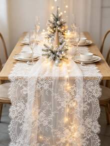 Taplak Meja Bergaya Bohemian dengan Hiasan Renda dan Lubang-lubang, Cocok untuk Dekorasi Rumah Dalam dan Luar Ruangan, Pesta Pernikahan, Acara Bridal Shower, dan Dekorasi Liburan. - Berbagai gaya - View 12