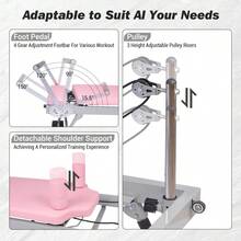 Collapsible Pilates Reformer Machine For Home Gym – Studio-Grade, Dual Resistance (Springs & Cords), Heavy Duty, Quiet & Portable, Ideal For Beginners & Advanced Users - Pink - View 6