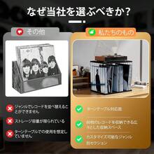 レコード 収納 金属＆木製 レコードラック ヴァイナルレコードホルダー 80 枚収納可能 3 コンパートメント レコードスタンド レコードプレイヤースタンド 雑誌・本・ファイル・アルバム収納兼用 レコード棚 cd 飾り対応 (ブラック) - 黒 - チェックする 4