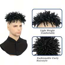3inch 70g Synthetic Clip-In Hair Extensions Short American Black Perm Dreadlocks1 Hip-Hop Styling Wig - Multicolor - View 8