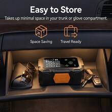 Air Compressor & Inflator Pump 140 PSI Car Air Compressor Pump, Digital Tire Inflator Pump, Portable Car Inflator Pump Suitable For Car Motorcycle LED Light Tire Pump Air Compressor & Inflator Pump, Tire Pump 1500mAh - Black - View 3