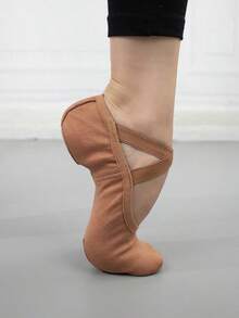 Wuyuan 2-Way Stretch Canvas Ballet Shoes - Lightweight & Breathable Fabric - Brown - View 3