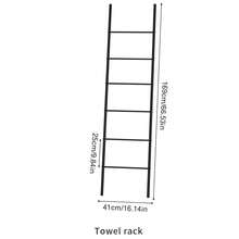 1pc Black 6-Tier Freestanding Blanket Ladder, Wall-Mounted Iron Practical Rack, Dual-Function Towel And Clothing Rack, Durable Iron Structure, Easy To Assemble - Multicolor - View 14