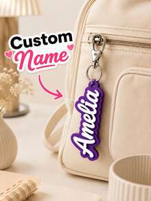 Personalized Name Keychain, Custom Acrylic Key Ring, 3D Letter Keychain, Personalized Bag Charm, Custom Gift, Cute Key Holder Accessory, Birthday Gift - Multicolor - View 6