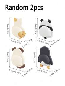 1pc/4pcs Cartoon Anti-Collision Stickers Soft Rubber Door Handle Bumpers Cabinet Door Back Anti-Collision Strips Silent Particle Refrigerator Door Stickers Door Stopper - A - View 7