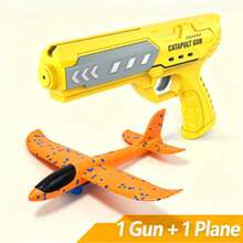 1pc Outdoor Interactive Foam Glider Launcher, Jet Plane, Airplane Supplies, Airplane Toy, Airplane - Multicolor - View 8