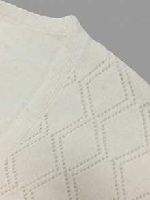 Women's Solid Color Casual Versatile Everyday Knit Top - White - View 10