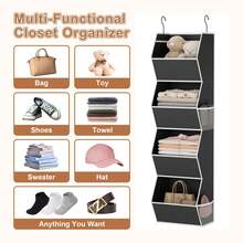OrdoVault Organizer Penyimpanan Gantung Kapasitas Besar 4 Lapis, Aksesori Lemari, Penyimpanan Terbagi, Aksesori Lemari Berbentuk T, Keranjang Penyimpanan Pakaian, Dapat Dilipat, Multifungsi, Hemat Ruang, Pilihan Ideal Untuk Rumah, Lemari, Penyimpanan dan Pengorganisasian, Dekorasi Kamar Tidur, Kembali ke Sekolah - beraneka warna - View 9