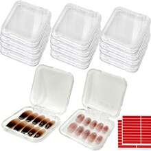 7pcs Transparent Nail Storage Box, Suitable For Fake Nails/Accessories/False Eyelashes/Cosmetics/Office Supplies/DIY Crafts, Small Item Storage Organizer, Cosmetic Storage Box, Vanity, Bathroom Storage, Room Decor, Wedding Decor, Desktop Storage Box, Christmas Home Decor, Back To School Dorm Essentials. - One Size Fits All - View 3
