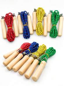 1pc Personalized Customized Spring Wooden Handle Tape-Free Student Sports Fitness 2.2m Jump Rope, Durable And Wear-Resistant, Can Be Used As Reward Gift - Multicolor - View 4