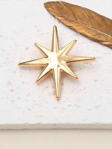 1pc Fashion Minimalist Shiny Metal Brooch, Daily Wear Anti-Exposure Pin Corsage - Multicolor - View 6