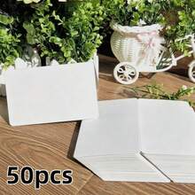 50張圓角空白折疊卡，18.6x15cm DIY牛皮紙訊息卡，適用於畢業季、生日、婚禮、感謝派對及日常書信 - 折疊賀卡 - 查看 10
